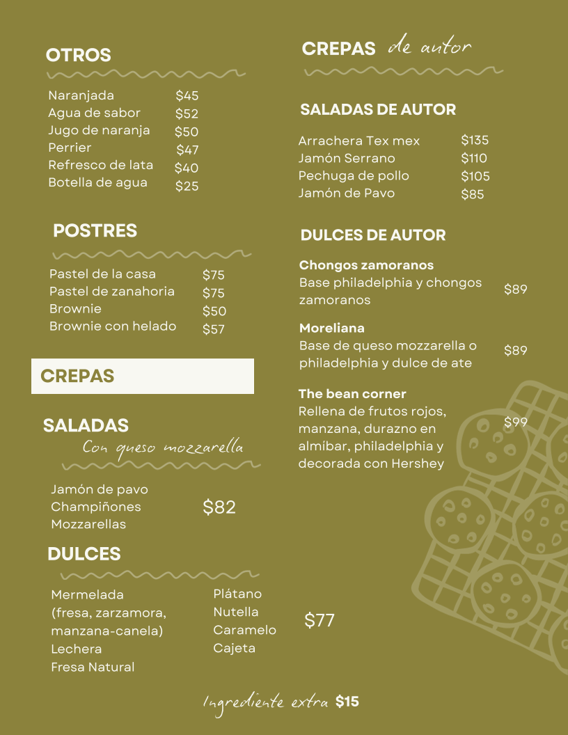 The Bean Corner Coffee Menu - Image 2